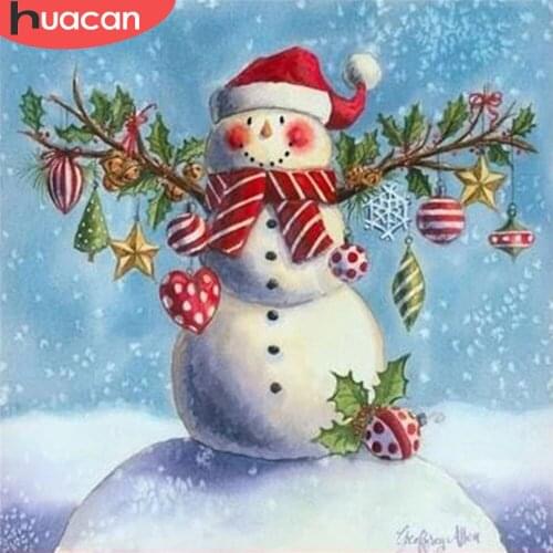 HUACAN 5d Diamond Painting Snowman Winter Full Square/Round Diamond Embroidery Cross Stitch Christmas DIY Home Decor