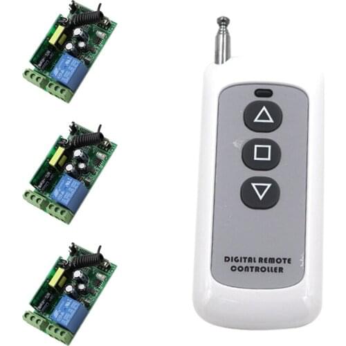 AC 85V 110V 220V 250V Wireless Remote Control Switch 10A Relay 1CH 3pcs Receivers With Digital Remote Controller For Smart Home