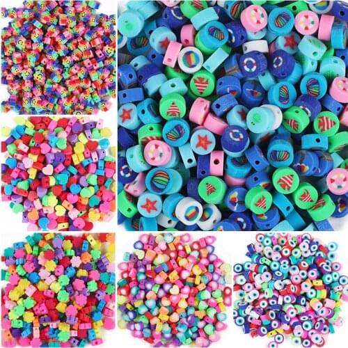 30pcs 10mm Yellow Smiley Face Beads Polymer Clay Beads Color Loose Spacer Beads for Jewelry Making DIY Necklace Accessories M4