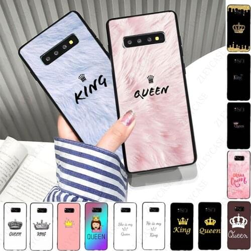 Queen and king pink princess Phone Case For samsung galaxy s10 s20fe 9 s30 s20ultra s21plus note8 9 note10plus note20ultra Cover