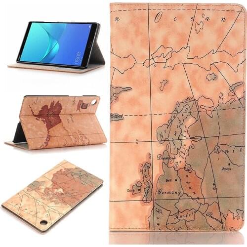 Print Map Coque For Huawei Mediapad T5 8.0 JDN2-W09/AL00 Case Card Slot Leather PU Stand Flip Cover For Huawei T5 8.0 Case