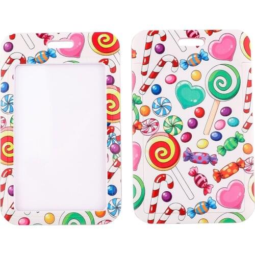 PC3293 Colorful Candy Lollipop Creative Lanyard Card Holder Student Hanging Neck Phone Lanyard Badge Subway Access Card Holder