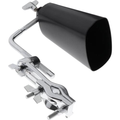 Cow Bell Percussion Drum Latin Music Cowbell with Mounting Clamp High and low sound Knocker Drum Part Accessories