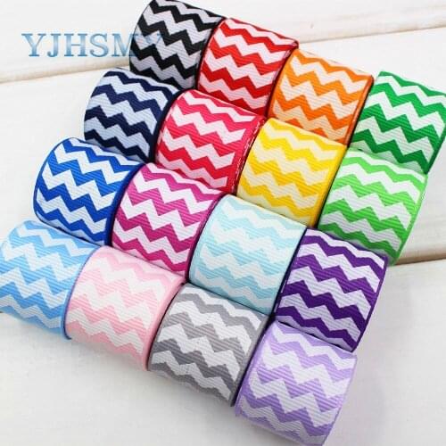 YJHSMY 25mm 5yard/lot handmade Ink Printed grosgrain Ribbon Diy headwear accessories,wedding gift wrap 173032