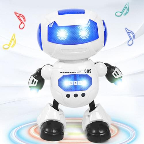 21CM Cute Electric Dancing Robot Toys Rotating Space Robot Musical Walk Light Electronic Dancer Robot Toys For Children Gift