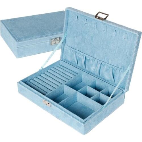 Portable Travel PU Leather Velvet Lining Multi-function Jewelry Storage Box Case Earring Necklace Ring Bracelet Case Displays