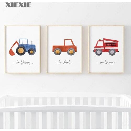 Nordic Style Wall Art Poster HD Prints Modular Pictures Cartoon Toy Car Canvas Painting for Kids Room Bedroom Home Decoration