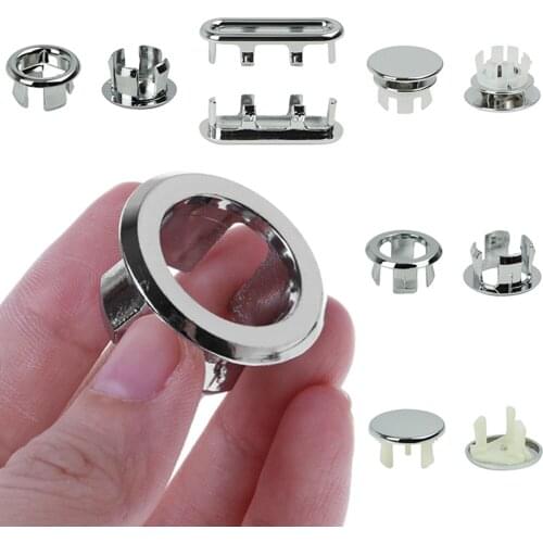 New Bathroom Basin Sink Overflow Ring Six-Foot Round Insert Chrome Hole Cover Cap Basin Accessories