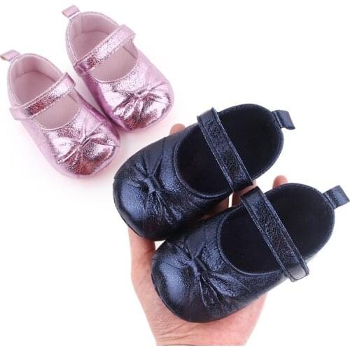 New Spring Autumn Baby Shoes Newborn Antislip PU First Walkers Lovely Bowknot Infant Girls Princess Shoes