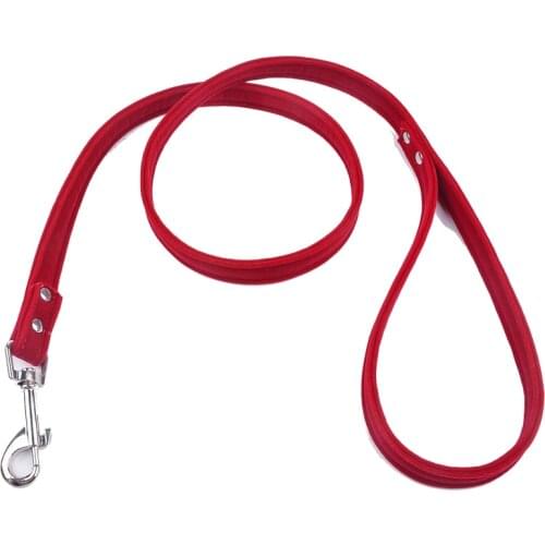 Pet Lead Leash For Puppy Dogs Cats Red Pink Black Brown Velvet Leather Dog Leash Outdoor Security Training Dog Collars