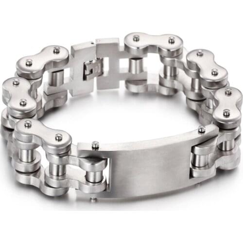 Supply jewelry wholesale Silver color motorcycle bracelet cool men titanium steel bicycle bracelet