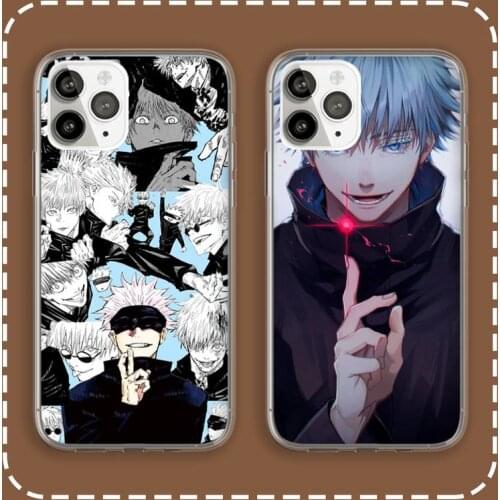 Jujutsu Kaisen Anime Phone Case Transparent for iPhone 6 7 8 11 12 s mini pro X XS XR MAX Plus cover funda shell