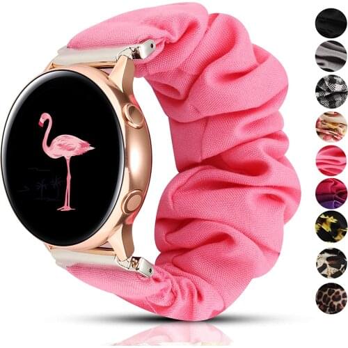 Scrunchies Elastic Watch Band 20mm 22mm for Samsung Galaxy Watch 3 41mm 45mm for Samsung Galaxy Watch 42 46mm Women Soft Strap
