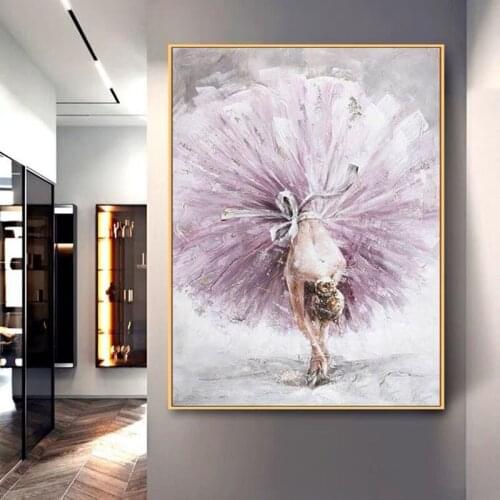 Hand Painted Home Decoration for Living Room Beautiful Girl Dance Painting on Canvas Art Oil Painting Wall Art Modern Picture
