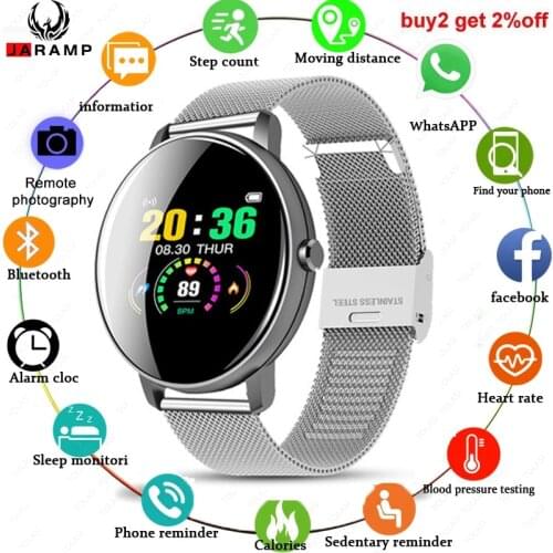 JARAMP Bluetooth Waterproof Touch Control Smart Watch Men Blood Pressure Fitness Sleep Time Monitoring Business Bracelet Women