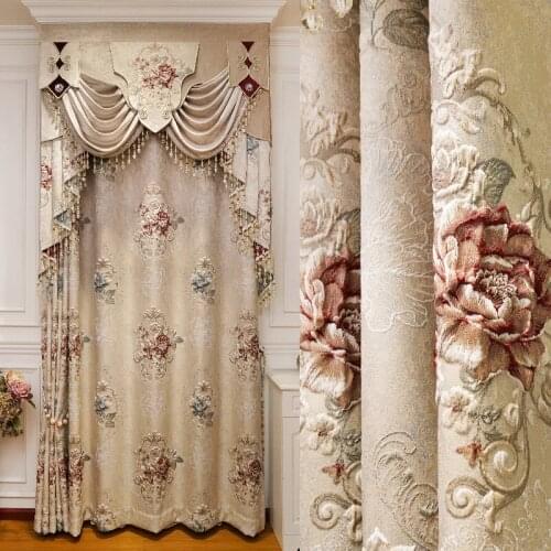 European-style Modern Minimalist High-precision 3D Embossed Light Luxury Curtains Curtains for Living Dining Room Bedroom Study