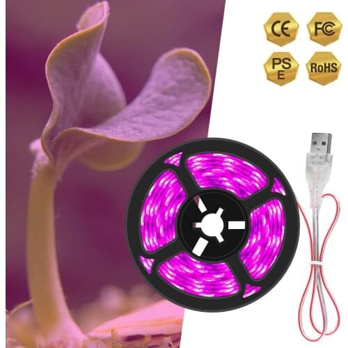 LED Phyto Lamp Full Spectrum SMD 2835 5V USB LED Strip Light Waterproof Fitolampy Grow Plant Lights For Greenhouse Hydroponic