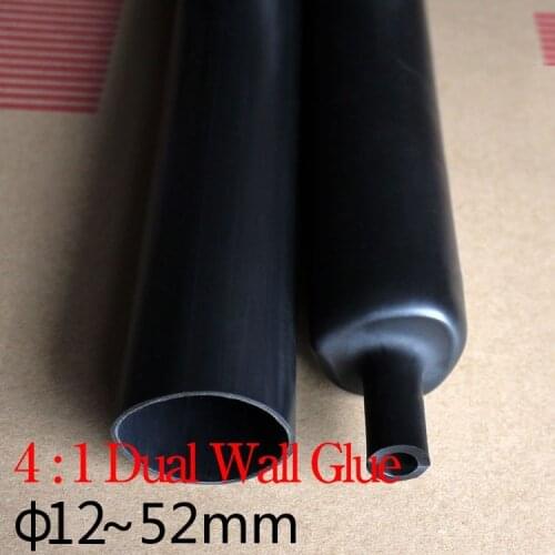 1M 4mm Diameter PE 4:1 Ratio Heat Shrinking Tube Adhesive Lined Dual Wall With Thick Glue Wire Wrap Waterproof Kit Cable Sleeve