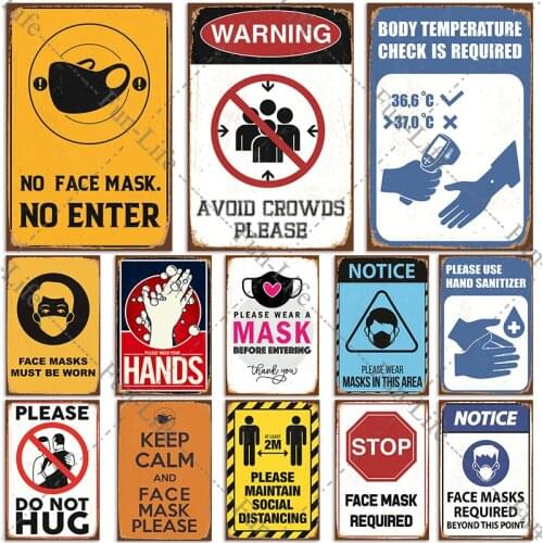 Warning Vintage Metal Signs Poster Retro Tin Sign Plate Tinplate Plaque Cafe Bar Pub Home Office Decor 30x20cm