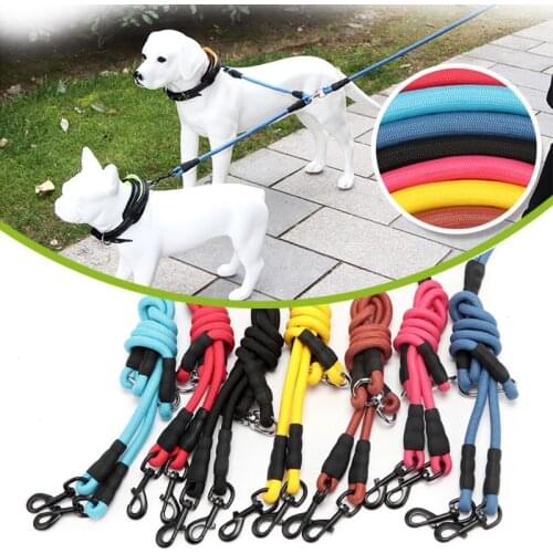 High Quality Double-headed leash Small Medium Large dog lead pet supplies For Walking Training Running Safety Rope Dog Leashes