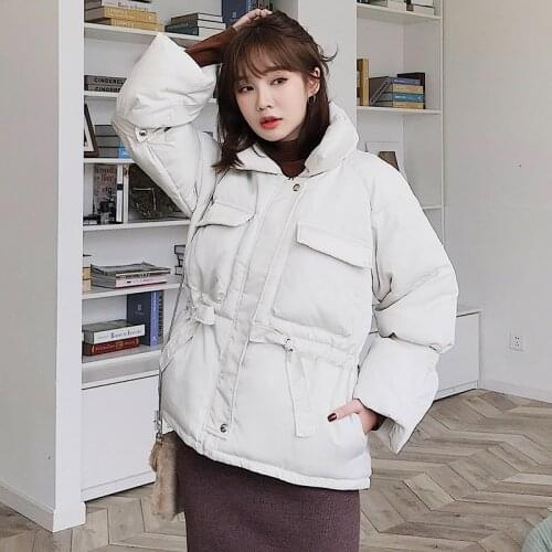 Women winter jackets parkas 2019 Fashion Thick warm Lantern sleeve tops jackets Slim solid sweet jackets for female