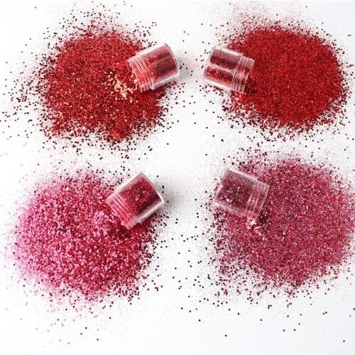 1 Can of Holographic Nail Polish Sequins Red Mixed Series Set Glitter Powder Sequin Powder for Nail Polish Decoration Art 10ml