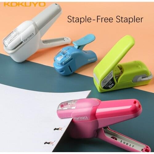1pc KOKUYO Harinacs Staple-Free Stapler Large Creative Press Type Embossing Plier Stapler Office Stationery Safe Easy Use