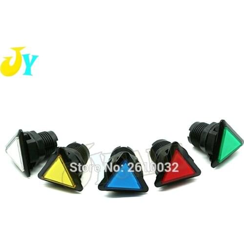 10pcs 39*39*39 LED triangle lights button Arcade button switch 12v Power triangle button Coin operated Arcade game accessories