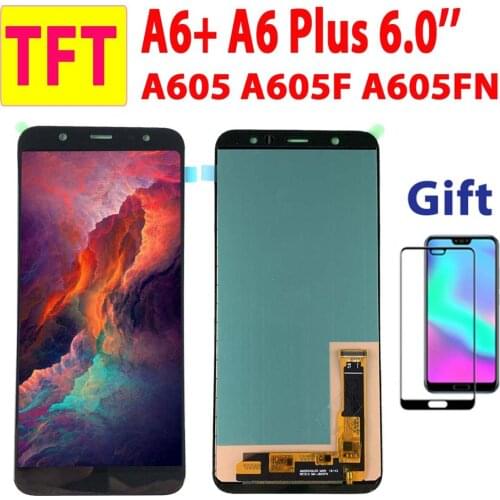 100% Test TFT A605 For Samsung Galaxy A6+ 2018 Touch Screen Digitizer LCD Display For SAMSUNG A6 Plus A6+ A605 Assembly A605F