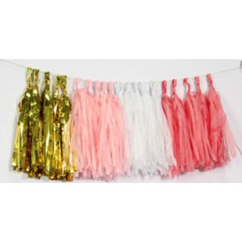14 Inch Tissue Paper Tassel Garland DIY Wedding Decoration New Year Garland Party Paper Flower Birthdays Party Decorations
