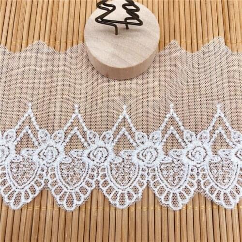 15Yd Ivory Lace Brocade Polyester Fine Line clothing Accessories Lolita bedside Accessories Lace Fabric Trimming Edge 8.3cm