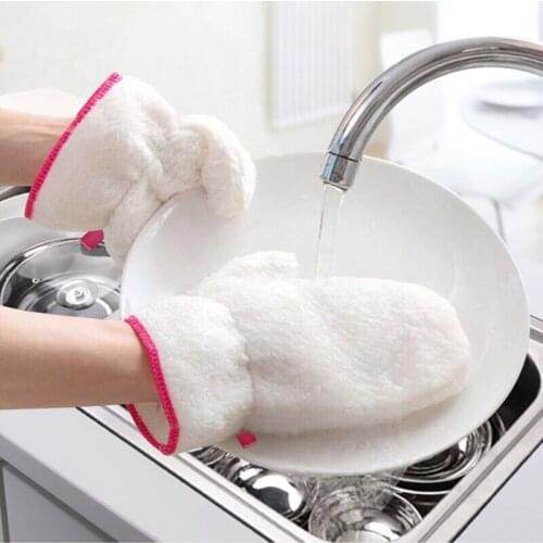 2 Pcs Kitchen Daily Dishwashing Gloves, Dish Cloth, Kitchen Rag, Non-Stick Oil, Thickened Table Cleaning Cloth, Absorbent Gloves