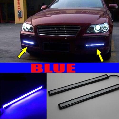 2pcs Blue 17cm LED COB Daytime Running Lights Car Auto DRL Fog Driving Lamp For Car