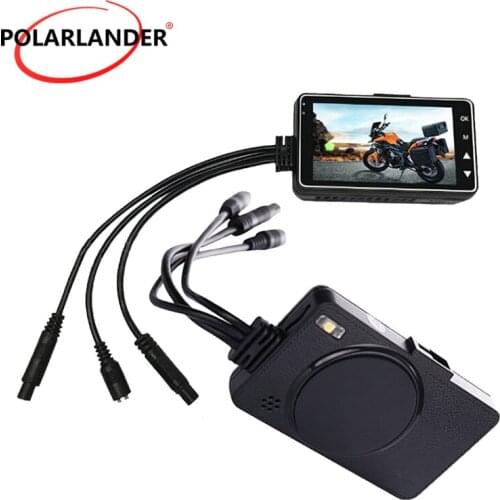 3 inch Motorcycle Dual Recording Plastic Case Black IPS Screen 1080P High Definition Loop recording USB Driving Recorder