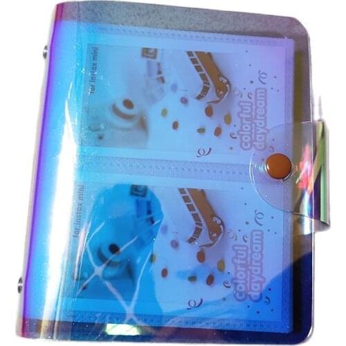 3 Inch Mini Photos Album 64 Pockets Transparent Colorful Laser Instax Film Jelly Name Card Holder Stamp Photos Album Book