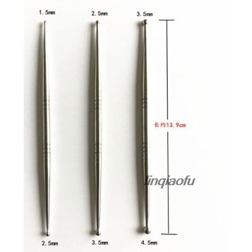 Pill stick size round head 3 sets of ultra-light clay soft pottery fondant tool All stainless steel engraving group