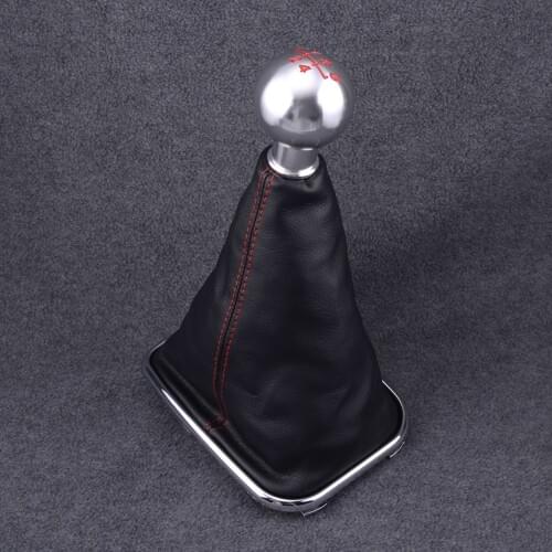 5 Speed Aluminum Alloy Gear Shift Knob Gaitor Car Black & Silver Fit for VW Golf Bora Jetta MK4