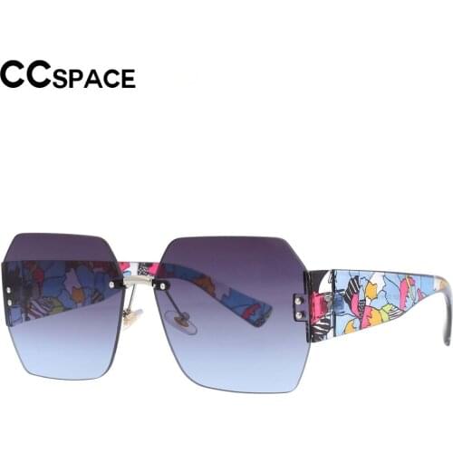 53379 Brand Printed Rimless Sunglasses Designer Men Women Goggles Anti-Ultraviolet Retro Glasses