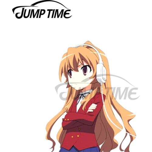 Jump Time 13 x 8.2cm For Taiga Kawii Anime Girl Car Stickers Windows Waterproof Decal Motorcycle Helmet Laptop Bumper Decoration