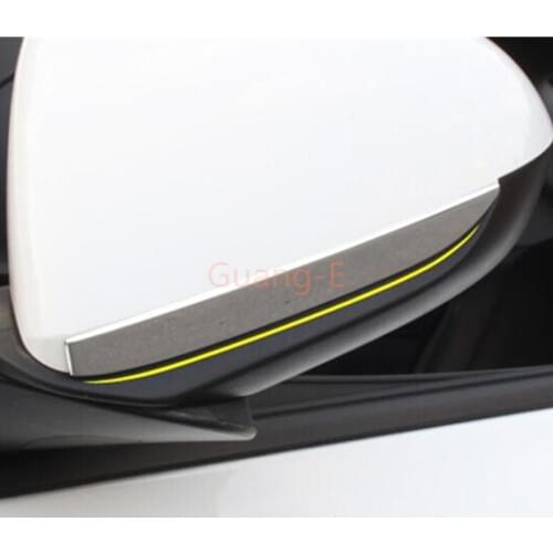 Car stainless steel back rear view Rearview Side Mirror Strip trim panel 2pcs for Hyundai Solaris Accent 2017 2018 2019 2020