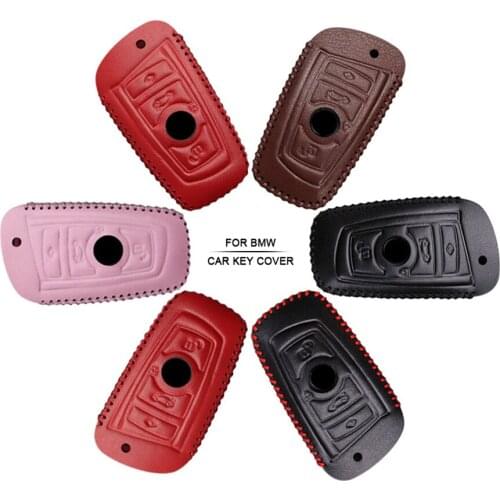 Car Accessories Key Cover Case For BMW E90 F31 X3 F25 G01 X6 E70 R1200GS F15 F20 Hand-woven Smoky Grey Metal Keyring Keychain