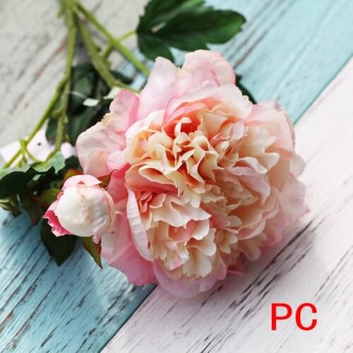 Single peony bouquet artificial flowers silk peonies bouquet wedding home decoration fake peony flower Garden Craft Art Decor