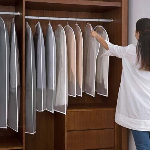 10PCS Garment Dress Clothes Suit Coat Dust Cover Dustproof Cloth Bag Pouch Case Organizer Transparent Wardrobe Hanging Bag