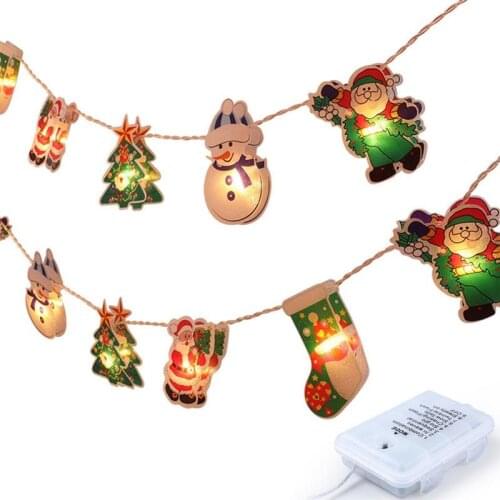 New Christmas Tree Decoration Pendant Lights LED Santa Claus Snowman String Lights Remote Control LED Lamp 2.5 Meters 20 Lights