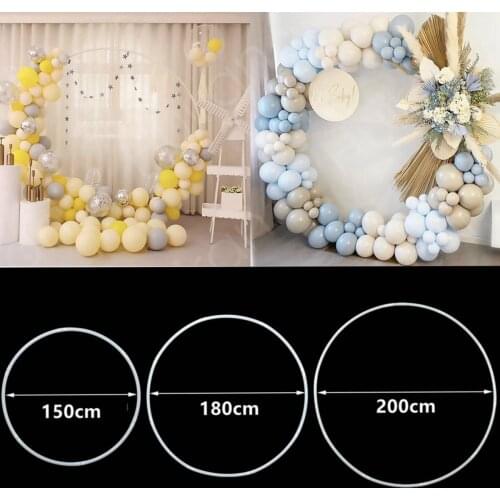 60 80 100cm DIY Balloon Arch Plastic Wreath Balloon Hoop Ring for Wedding Birthday Party Decor Kids Baby Shower Circle Garland