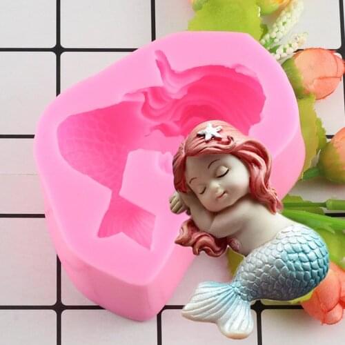 DIY Sugar Craft Mermaid Shape Silicone Mold Fondant Chocolate Gumpaste Cake Decorating Kitchen Baking Tools Handmade Soap Moulds
