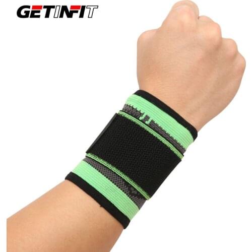 Getinfit 1PCS 3D Weaving Pressurized Straps Fitness Wristband Crossfit Gym Powerlifting Wrist Support Brace Bandage Hand Wraps
