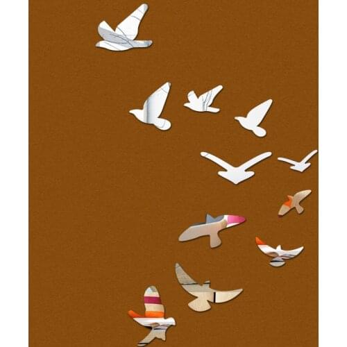 Hot sale big wall sticker modern design for birds home decor diy mirror 3d stickers sofa back ground