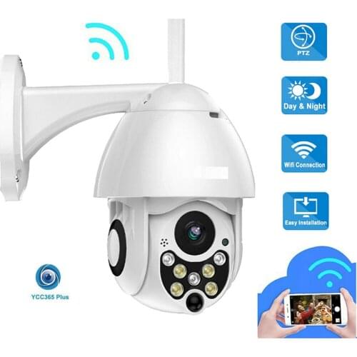 Outdoor Wireless Security Camera YCC365 Plus IP Camera Speed Dome Wifi 1080P PTZ Wifi Pan Tilt 4X Digital Zoom Surveillance Cam