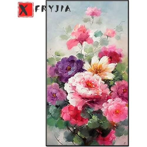 Full Square round Drill 5D Diy Diamond Painting Peony Flower Embroidery Cross Stitch sale Mosaic large size handmade hobby decor